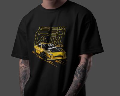 RX-7 Fan Art Póló 100% Pamut JDM Wankel Drift Autó Grafikus Unisex Póló