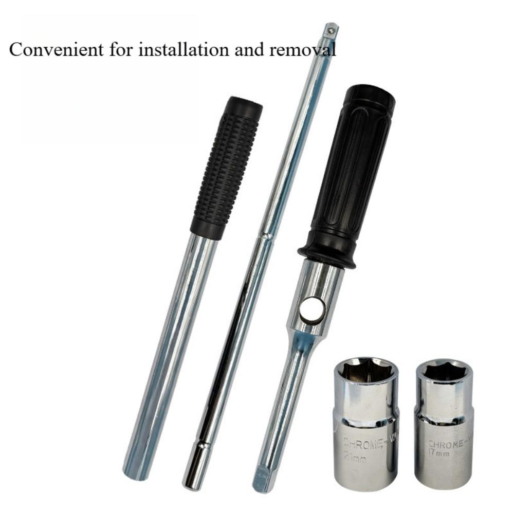 Foldable Telescopic Cross Tire Wrench - Detachable L-Shaped Socket Wrench for Car Tire Changing, Labor-Saving & Extended Length
