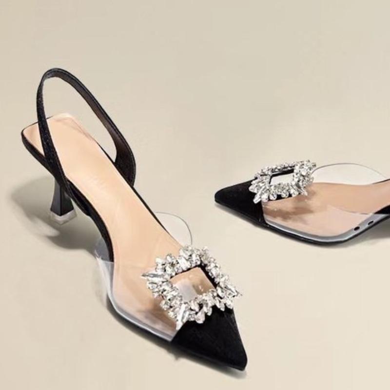 

BCEBYL весенне-осенние модные новые пикантные банкетные однотонные удобные женские туфли на высоком каблуке с острыми кристаллами, Zapatos Mujer