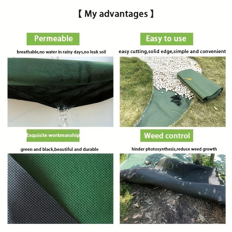 Pre-Holes Weed Barrier Fabric Roll with 6 Pcs Garden Staples Permeable Degradable Planting Mulch Sheet Ground Cover