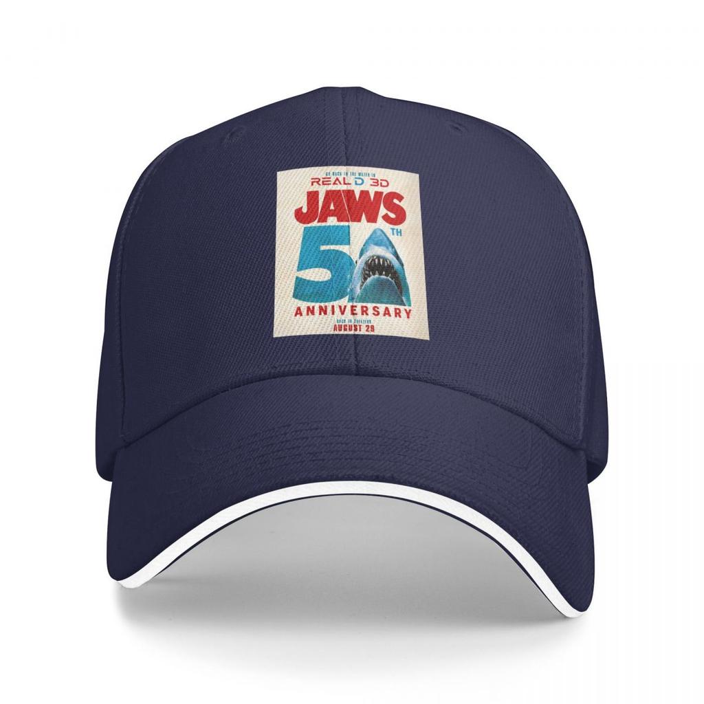 Unisex Baseball Hats Jaws 50th Anniversary Logo Movie Outdoor Streetwear Summer Sports Baseball Caps Hip Hop Cap Casquette Hats