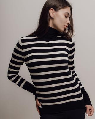 Dilvin 10432 Striped Golf Black & White