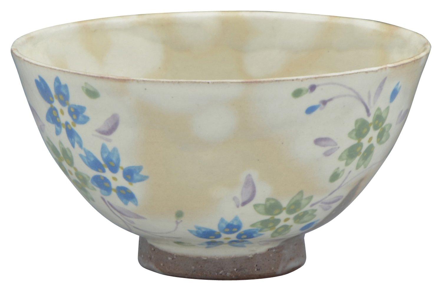 

Киояки Кэйдзигама Большая пиала для риса Танцующие цветы Киёмидзу-яки LFM510-01