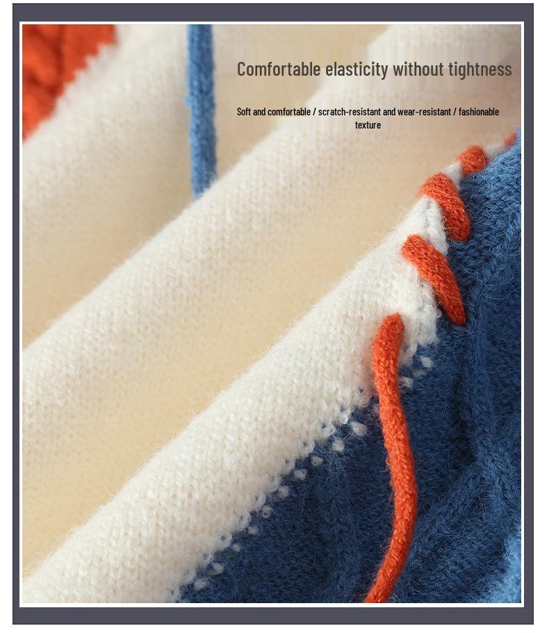 Men's Loose Fit Round Neck Sweater - Japanese Style, Autumn/Winter Collection