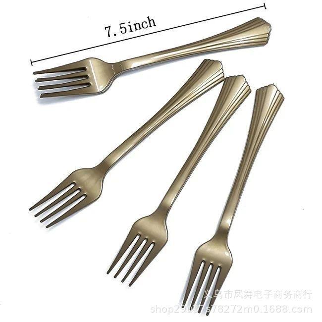 Fluorescent Green Green Pink Dovetail Knife And Fork Spoon Family Banquet Supplies Colored Tableware Western Food Fruit Knife And Fork