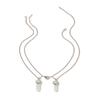 Heart and Hexagon Magnetic Natural Stone Pendant Necklace Set