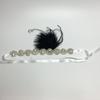 Great Gatsby 1920 Flapper Kopfschmuck Kristall Braut Schwarz Feder Stirnband