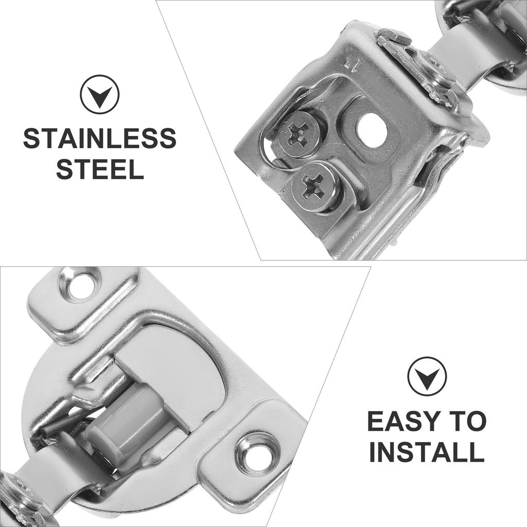 1Set American Style Cabinet Hinge Stainless Steel Kitchen Full Overlay Soft Close Buffering Concealed Door Hinge Replacement