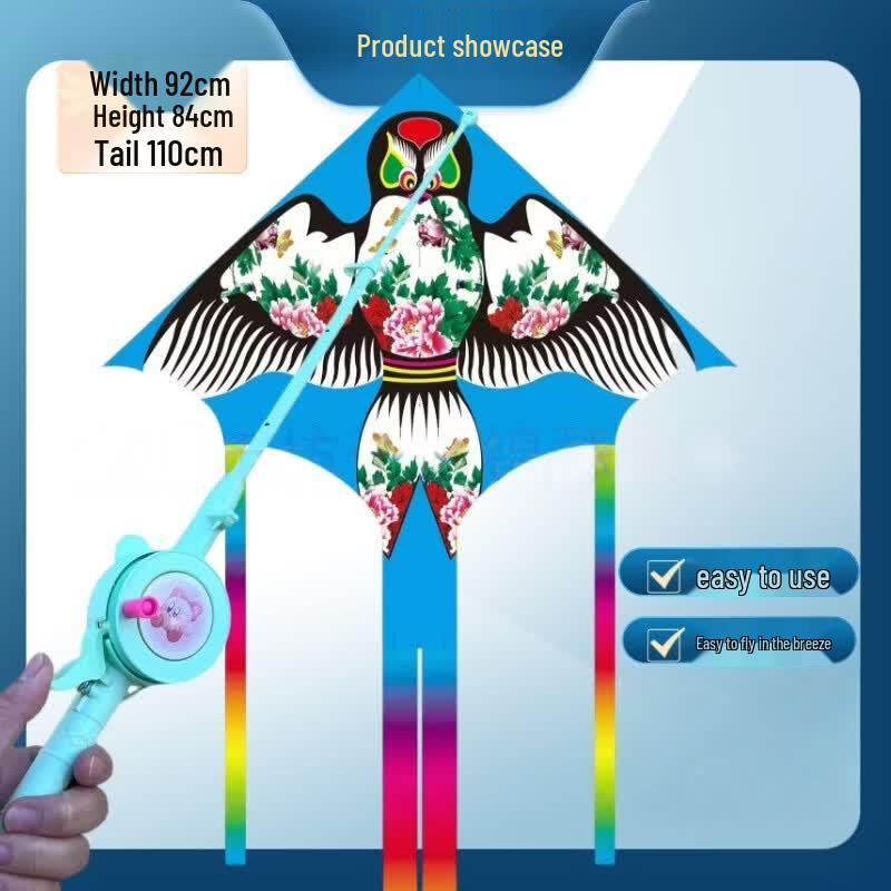 Kids  Cartoon Umbrella Kite with Rod Handle