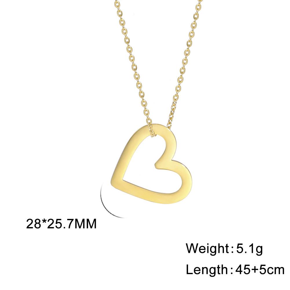 Ciondolo Cuore d'Amore Vuoto Collana in Acciaio Inossidabile Tre Modelli Gioielleria Minimalista Per San Valentino