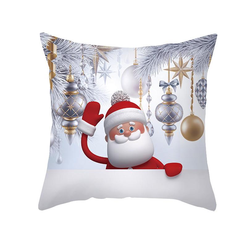 45X45CM Christmas Pillowcase Nordic Home Sofa Cushion Cover Cartoon Anime Printing Office Pillowcase for Home Santa Sofa Ornaments Cushion Cover