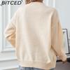 BITCED Floral Sweater Women's Fall/Winter Oversized Fashion Casual O-Neck Knit Top