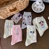 Cute Cartoon Puppy Funny Socks Medium Tube Socks Tide Cotton Striped Polka Dots Stacking Socks Stockings