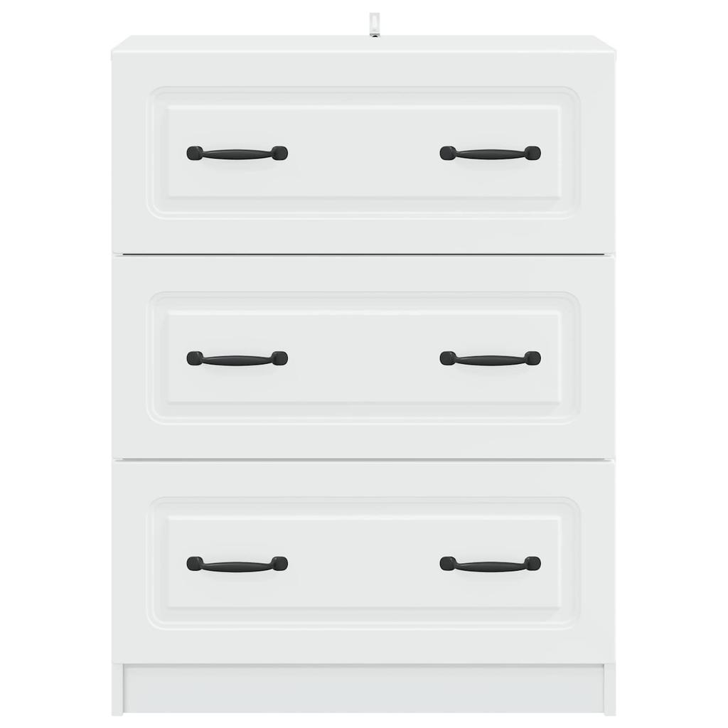 Drawer Cabinet White 66 x 34.5 x 87 cm Engineered Wood