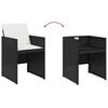 Vidaxl 15-Cz. Garden Furniture Set With Cushions, Black, PE Rattan