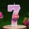 Birthday Number Candle 0-9 for Cake Decoration Children Party Supplies Baking Accessories Glitter Detail Design with Mermaid Figurine