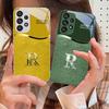 Písmeno R se zlatým okrajem Pro Samsung S 25 S25 Edge S25Ultra S8 S9 S10 20 U ltra S21 Pro S22 Plus S23 FE S24 Ultra Skleněný kryt na telefon