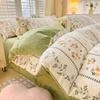 Thickened Milk Fleece Bed Four-Piece Winter Bed Sheet Double-Sided Flannel Coral Fleece Quilt Cover