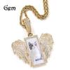 Hip Hop Jewelry Trend New Product Creative Ins Wind Rectangle Wings Photo Pendant Necklace