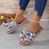 Plus Size Summer Slippers Women's Bow Beach Flats