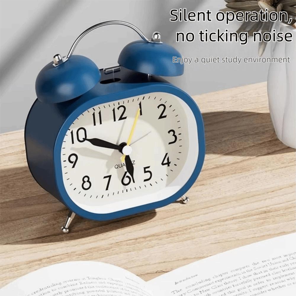 Silent Operation Metal Alarm Clock Loud Ringtone Mechanical Clock Bedside Wake-up Clock  Desktop