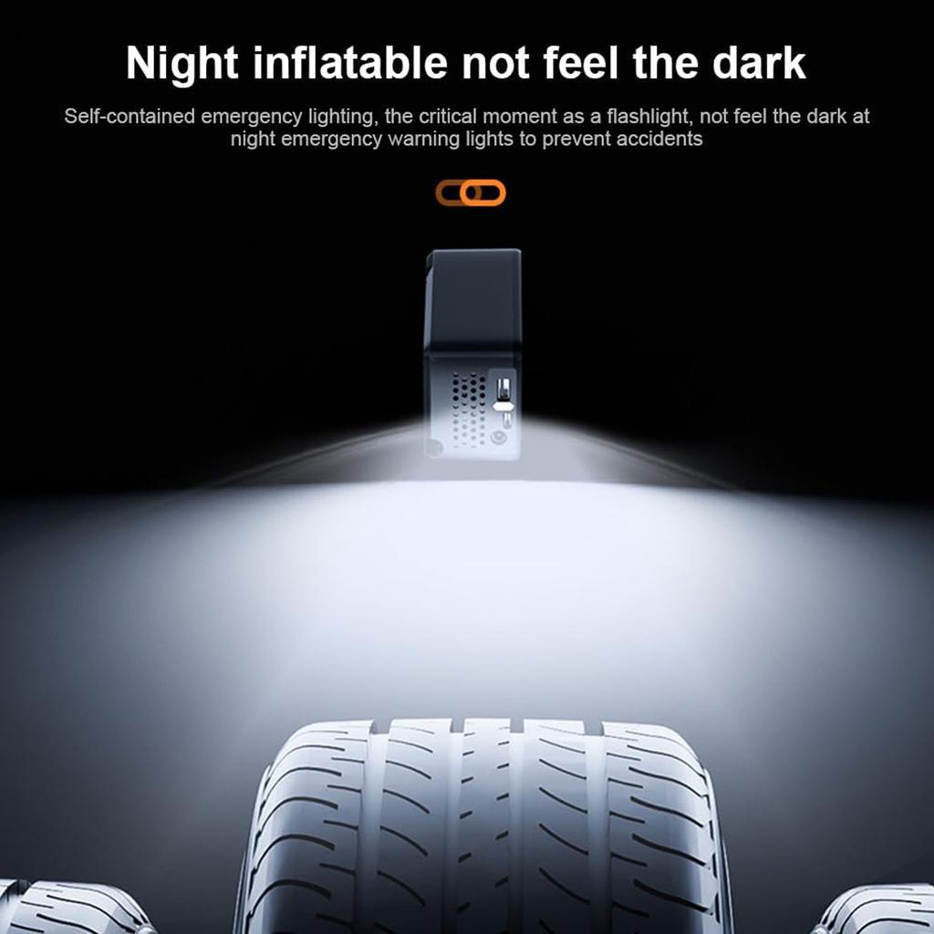 Portable Tire  - 140psi Cordless  Compressor With Touchscreen, Digital Pressure Gauge, And Light For Inflating Cars, Motorcycles, Bicycles, And Balls