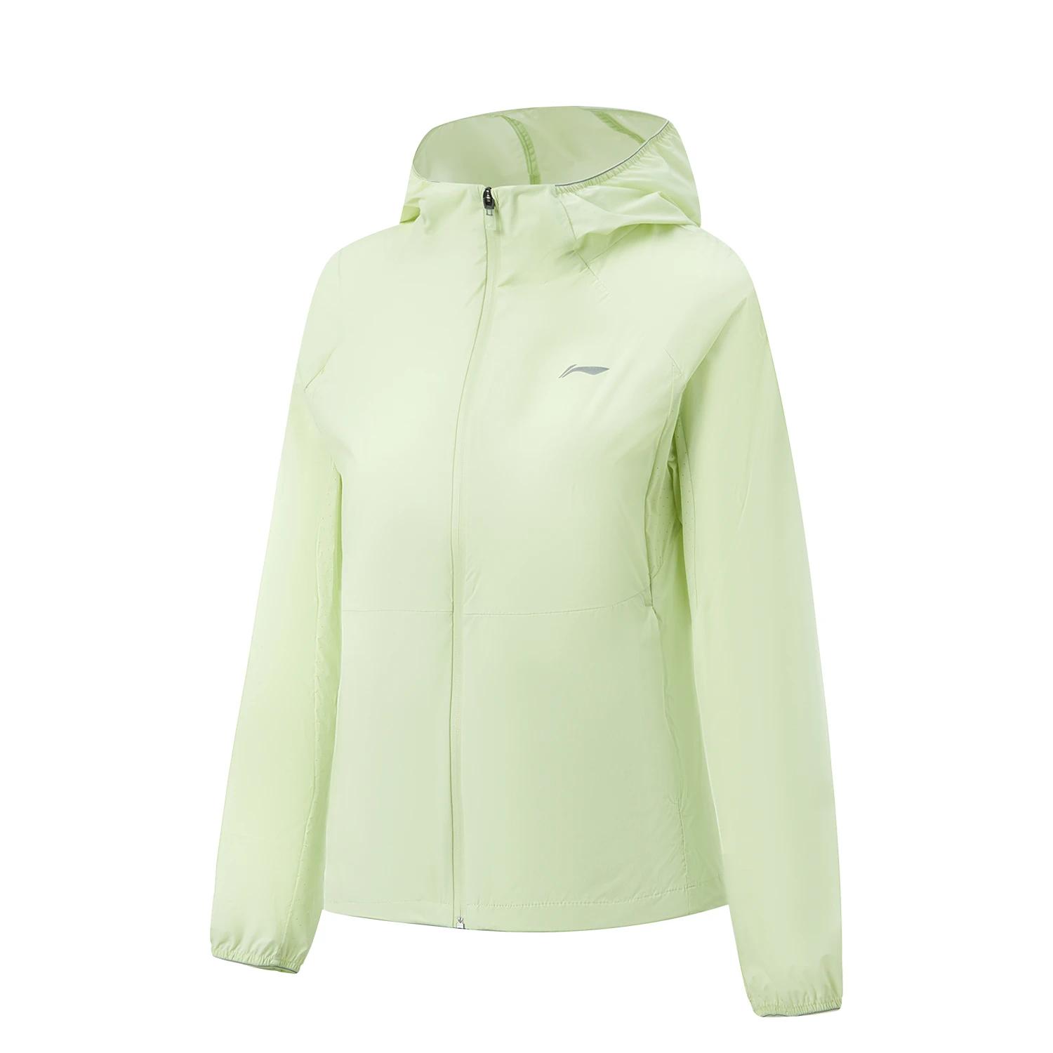 Спортивная ветровка на молнии Li Ning Running Series, однотонная, женская верхняя одежда AFDW878-4 M