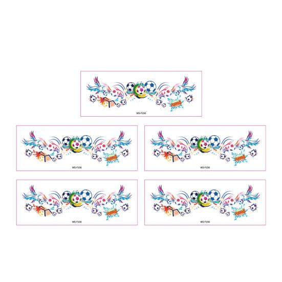 5Pcs Soccer Face Stickers for World Mug, Football Fan Temporary Tattoos, Waterproof Cheering Body Art Decals for Game F