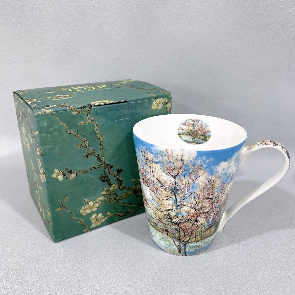 Mug Bone Porcelain Light Luxury High End Sense   Personalized Oil Painting Style Mug Sea Anemone Dandelion Water Cup Home Use