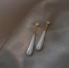 Orecchini pendenti semplici con perle a goccia d'acqua per donna, eleganti orecchini pendenti rotondi lunghi, geometrici, vintage, per feste di nozze
