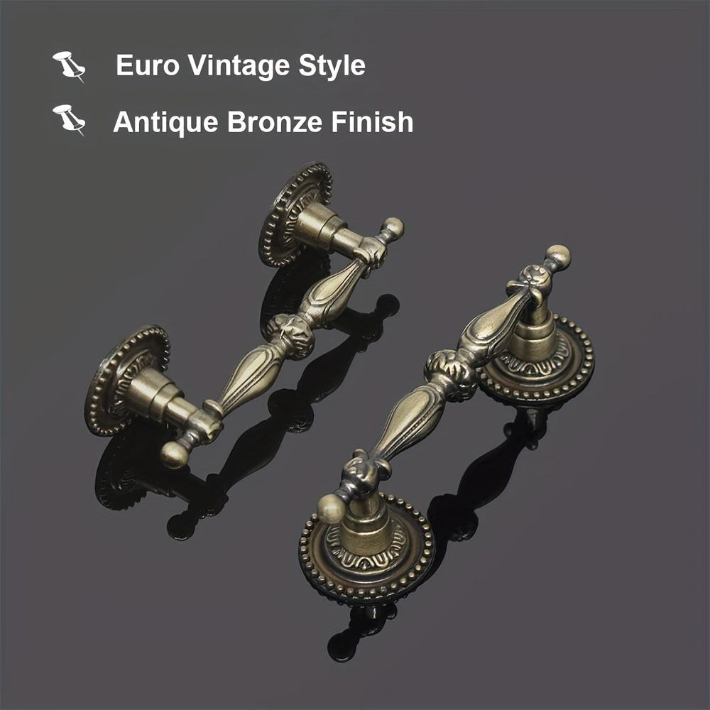 8 Stück Schrankgriffe, antike Messing-Schubladengriffe, Vintage-Stil, europäischer Stil, Vintage-Kommodengriffe, Küchenmöbelgriffe, Schlafzimmergriffe mit Schrauben