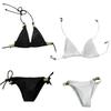 Olyoly Doll Swimwear Set 1/6 Scale Triangle Bikini Separate Outfit Cute Miniature Doll Clothes Black White