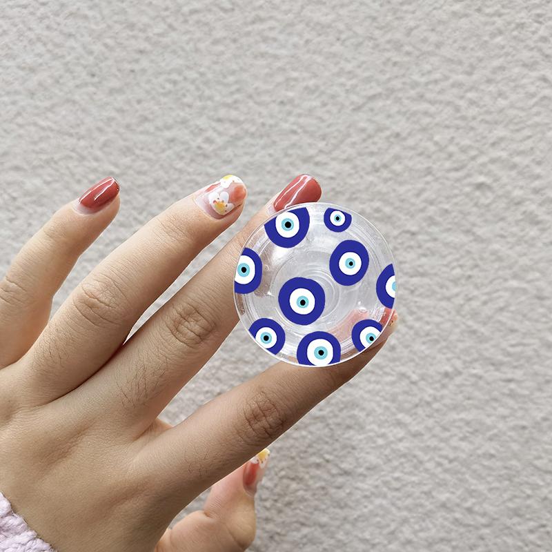 Türkischer Glücksbringer Blauer Nazar-Auge Abstrakter Handygriff Tok Ständer Halter Transparent Griptok für iPhone 13 Samsung Huawei Xiaomi Halterung