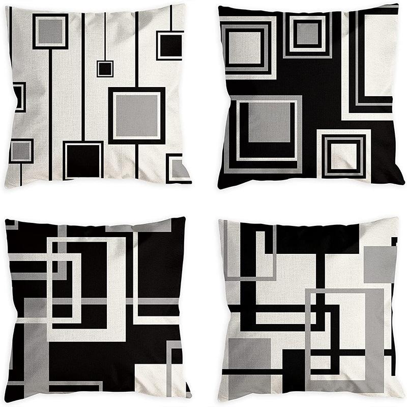 New Style Pillow Black and White Abstract Lines Simple Cushion Cover Living Room Office Sofa Pillow Cover