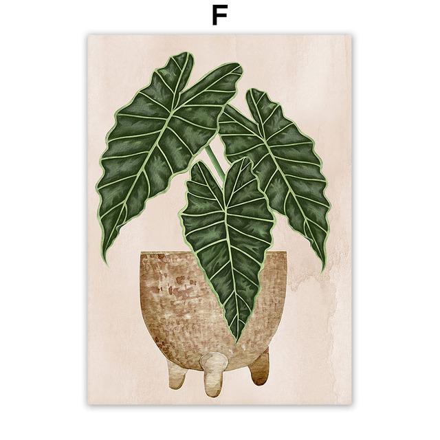 Boho Girl's Life Cat Monstera Plants Abstract Nordic Wall Art Canvas Painting Posters And Prints Pictures For Living Room Decor