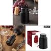 Simple Black Pushbutton Wine Stopper For Red Wine Bottles And Gift Occasions