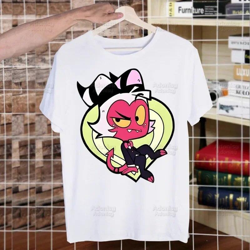 Helluva Boss Printed T Shirt Unisex Retro Washed Tops Tees Harajuku Tshirt Streetwear Hip Hop Unisex T-shirts