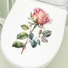 Waterproof Rose Toilet Lid Self Adhesive Wall Sticker Bathroom Home Decor