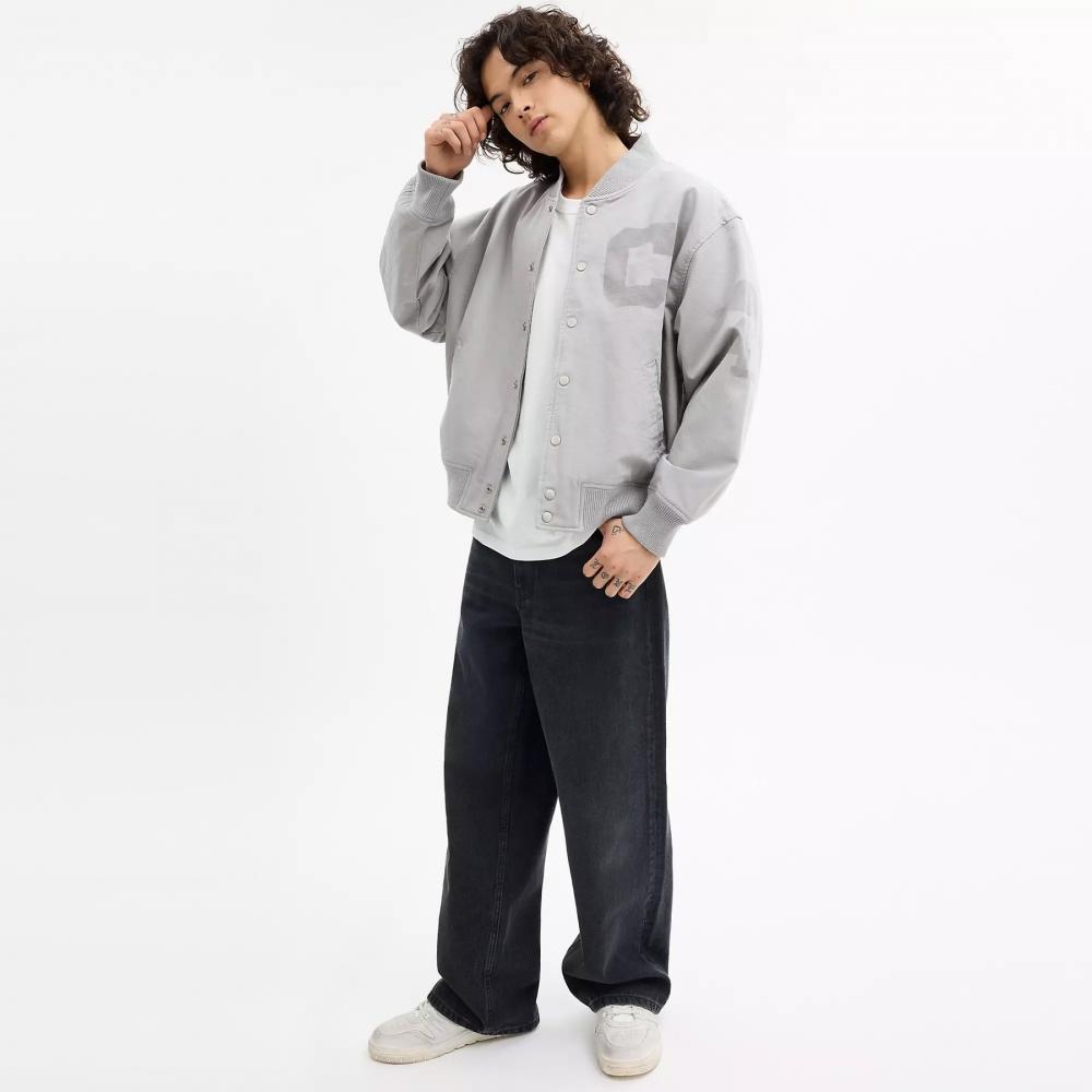 Coach Canvas Varsity Jacket Light Grey