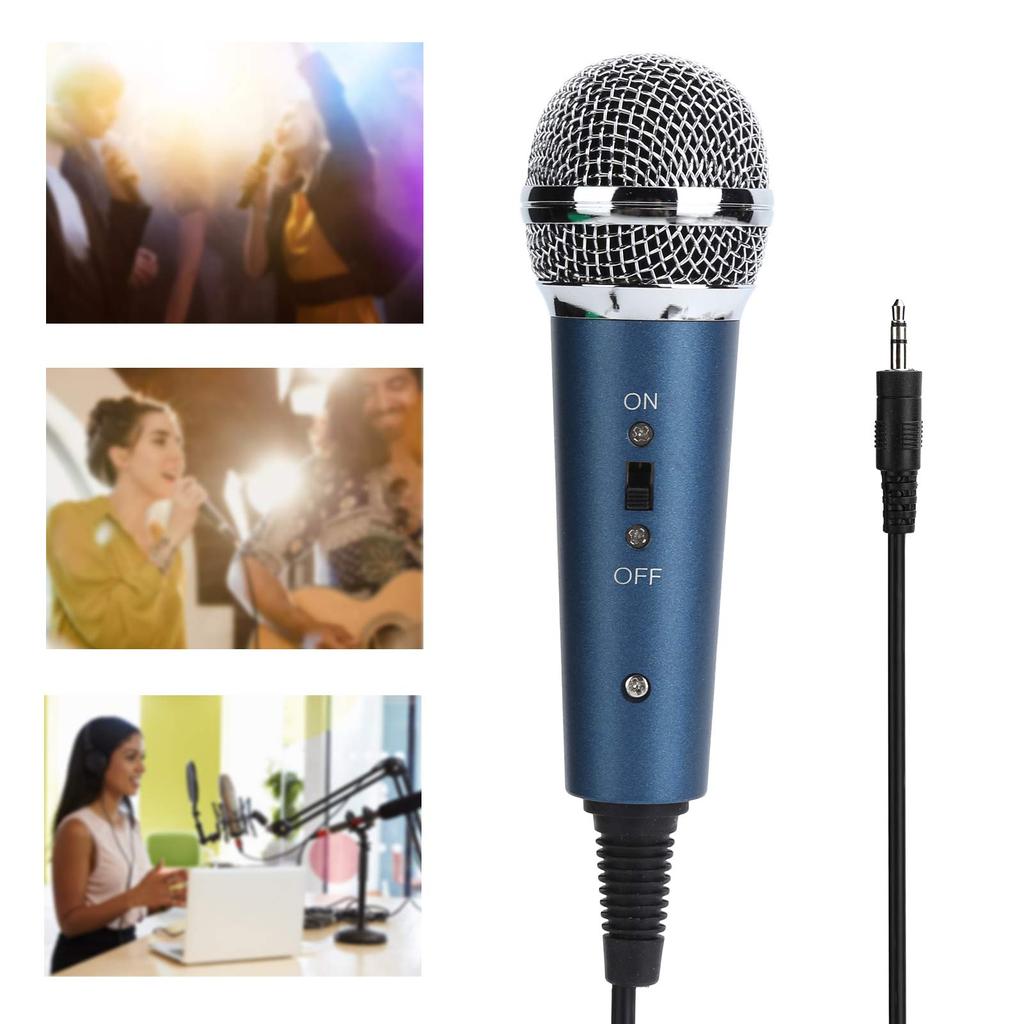 Condenser Microphone, Smartphone Microphone for Karaoke, Computer Karaoke, U-Shaped, 3.5mm Audio Adapter Included, Handheld Wired Microphone for Live