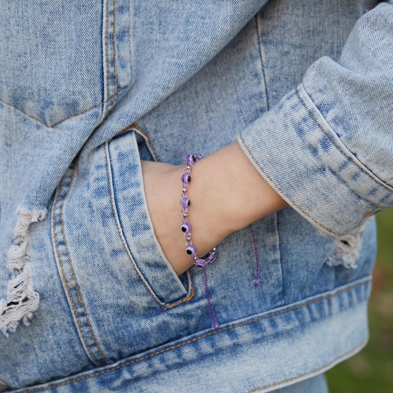 Blaue Augen Perlen Verstellbare Armbänder Türkische Glücksbringer Armbänder für Damen Herren zum Schutz und