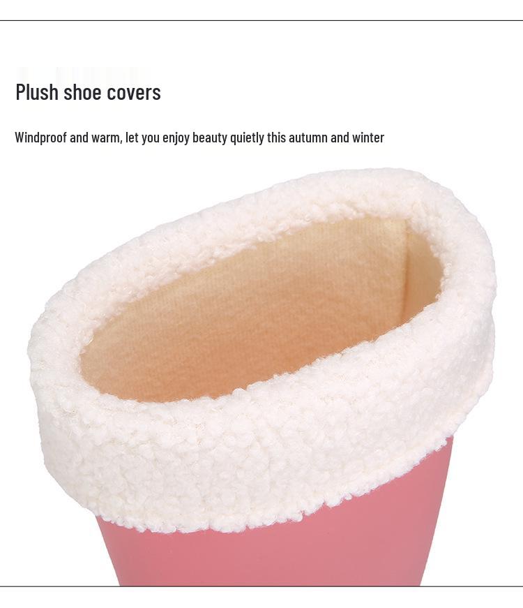 Women's Thickened High-Top Waterproof Rain Boots with Non-Slip Velvet Lining
