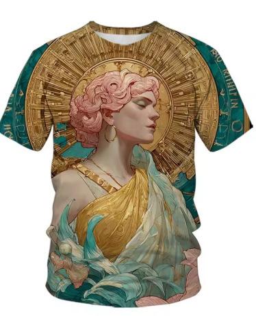 Summer new series Greek mythology series 3D printing short-sleeved fashion trend men's and women's sports and leisure t-shirts