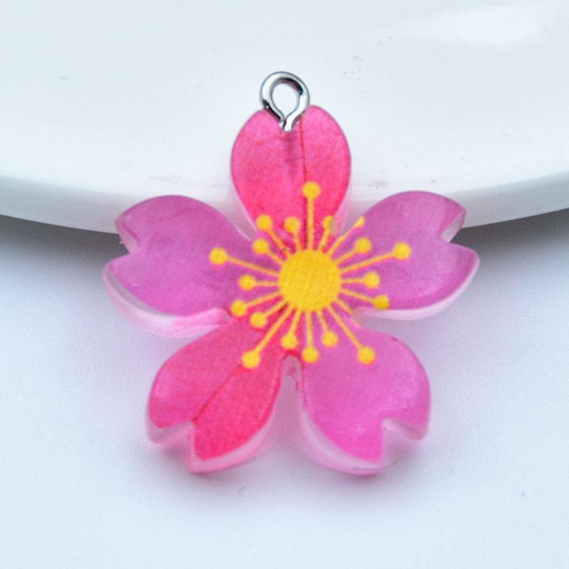 Luminous Sakura Daisy Resin Charms: Earrings, Pendants, Keychains for DIY Jewelry