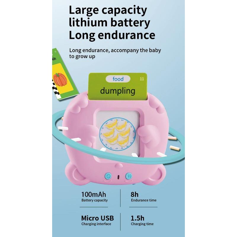 1PACK Children's Early Education Card Machine 1-6 Year Old Baby Educational Toys Chinese and English Enlightenment Literacy Card Learning Machine