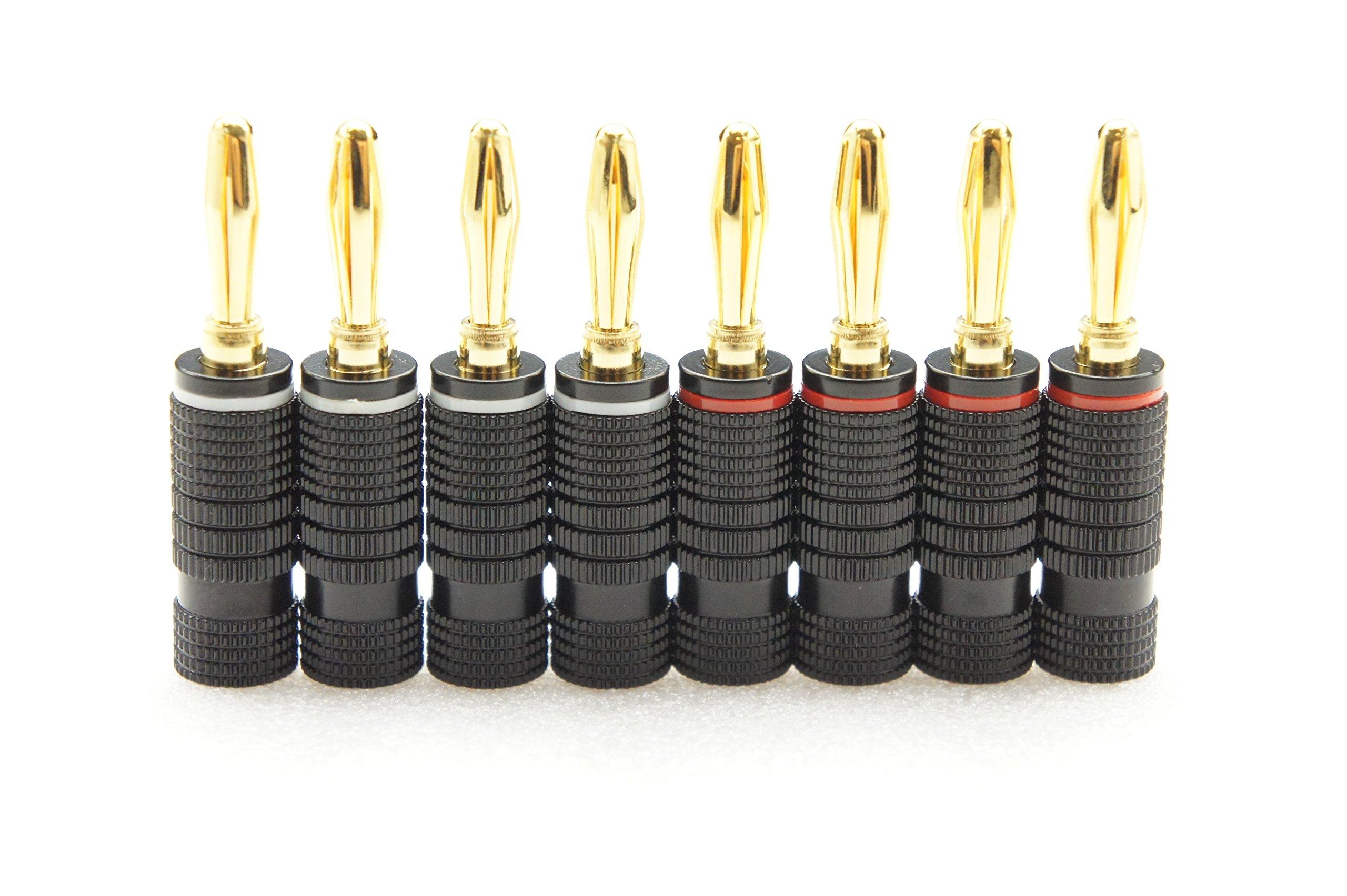 

ONKODO 24K позолоченный банановый штекер, набор из 8 шт. фосфорного BP-146G (Сделано из бронзы)