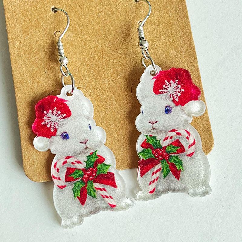 Christmas Kitten Cartoon Earrings & Tree Pendant