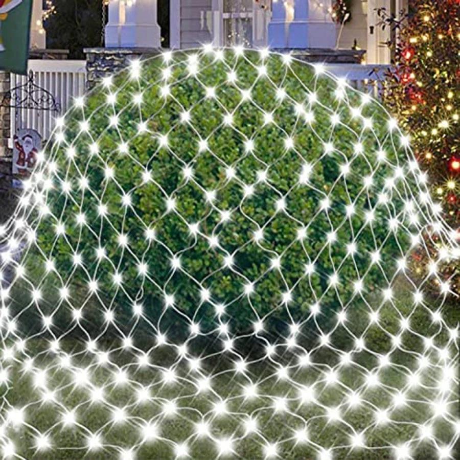 3x3m 6x4m 10x1m LED Net Mesh String Lights Outdoor Window Curtain Fairy Light Christmas Tree Bush Net Light for Garden Decor