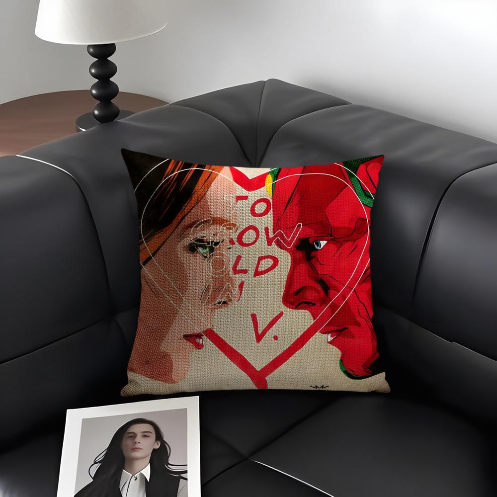 To Grow Old In WandaVision Cushion Cover Natural Linen Organic Fabric DoubleSided Printing Sofa Home Decor Gift Pillow Case