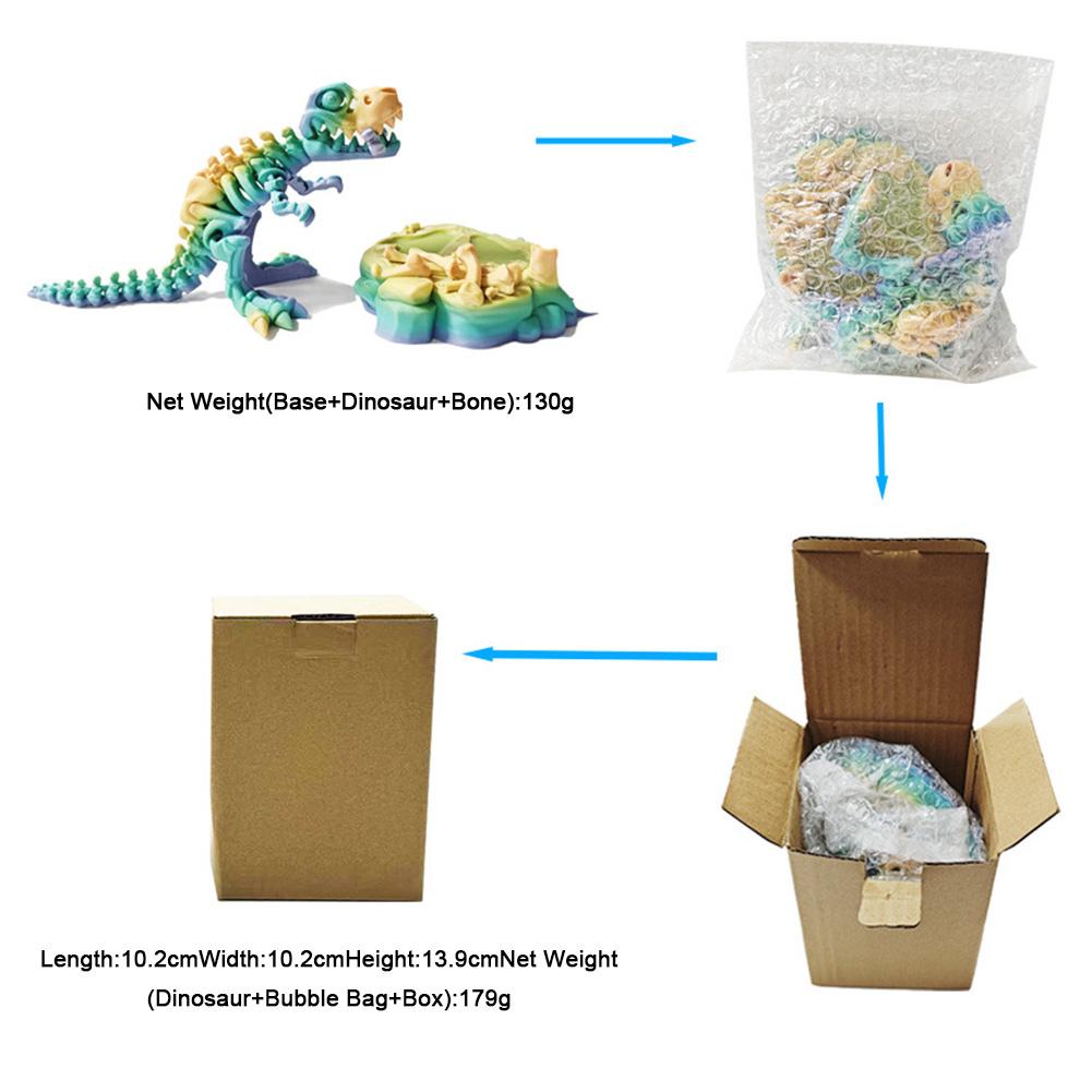 Standing Big Mouth Dinosaur Model Ornament Movable Joints 3D Model Skull T-Rex Articulated Tyrannosaurus Rex Creative Collection